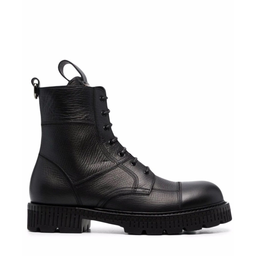 Dolce & Gabbana Black Leather Combat Boots